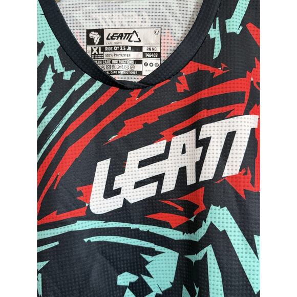 Leatt Cape Town Rode Kit 3.5 JR Moto Youth MX Offroad Jersey Size XL Blue Red - Picture 2 of 3